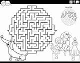 닥스훈트 개가 있는 미로와 도그 쇼 색칠하기  프리미엄 벡터 sketch template