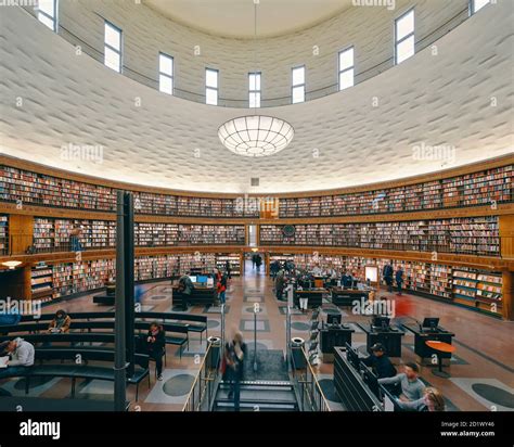 Stockholm Public Library interior, established in 1928, Stockholm, Sweden Stock Photo - Alamy