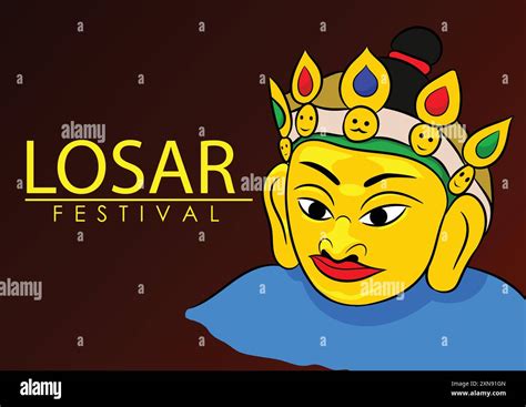 Vector illustration poster of losar festival, popular festival of ...