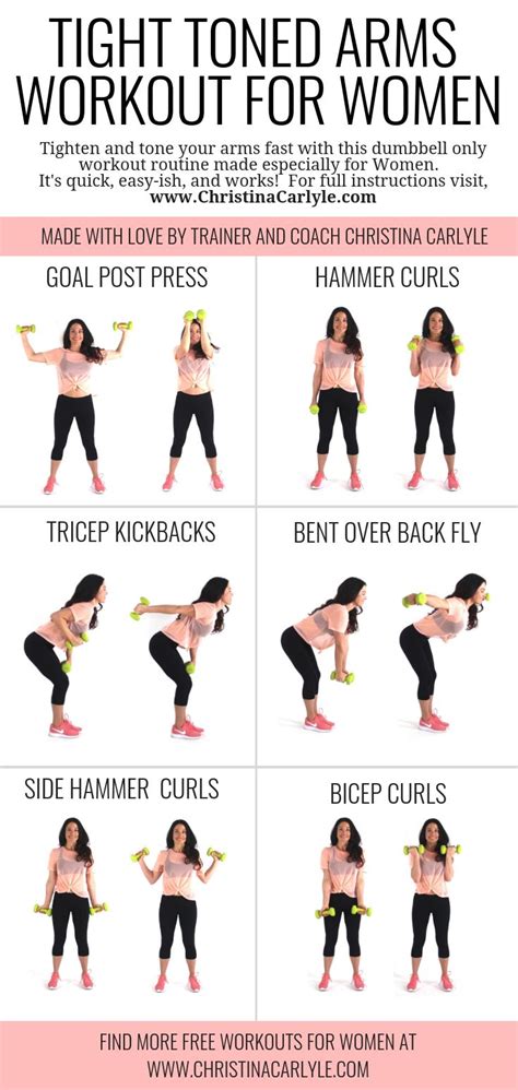 Arm Workout for Women with dumbbells for Tight, Toned Arms in 2020 ...