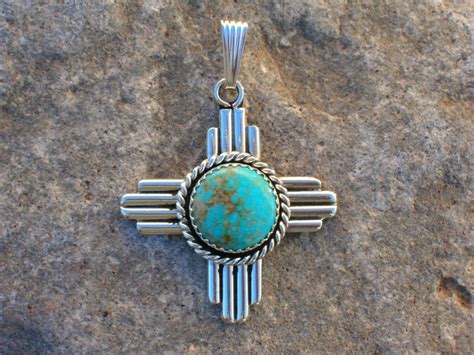 New Mexico Zia Symbol Turquoise and Silver by SantaFeSilverworks