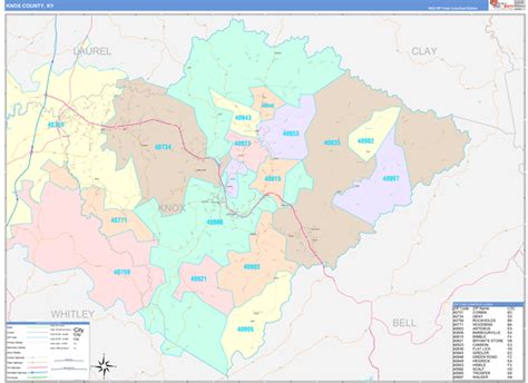 Knox County, KY Wall Map Color Cast Style by MarketMAPS - MapSales