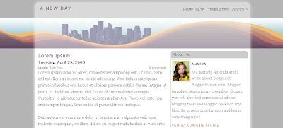 new bb template: "A New Day" Blogger XML Template Download