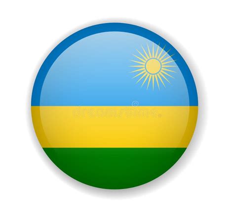 Rwanda Flag Round Bright Icon on a White Background Stock Illustration - Illustration of ...