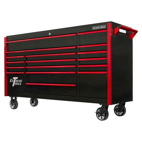 Extreme Tools DX Series 72 in. 17-Drawer Roller Cabinet Tool Chest with Mag Wheels in Black with ...