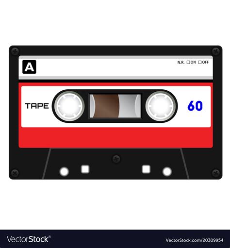 Plastic audio cassette tape Royalty Free Vector Image