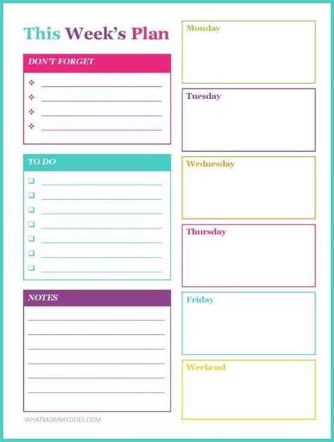 FREE PRINTABLE WEEKLY SCHEDULE TEMPLATE | This weekly planner printable ...