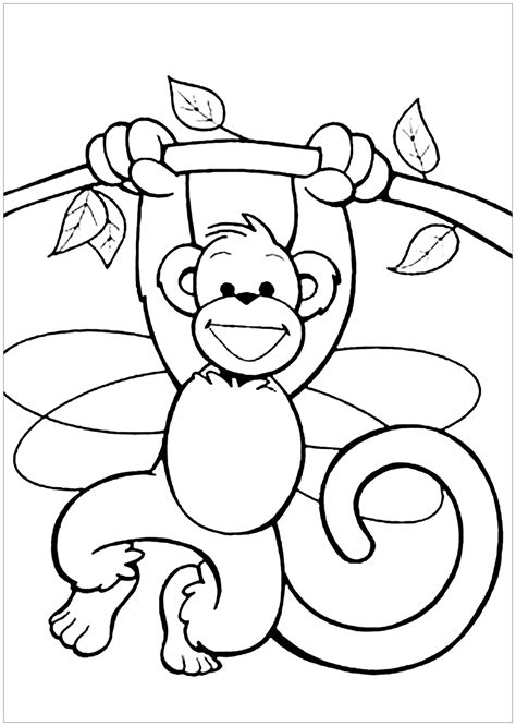 Free Printable Monkey Coloring Pages - Printable Templates