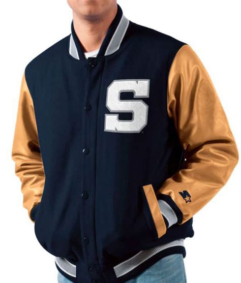 Men's Navy Blue Nittany Lions Penn State Varsity Jacket - Jackets Creator