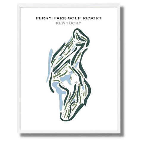 a white and green poster with the words ferry park golf resort kentucky on it's front