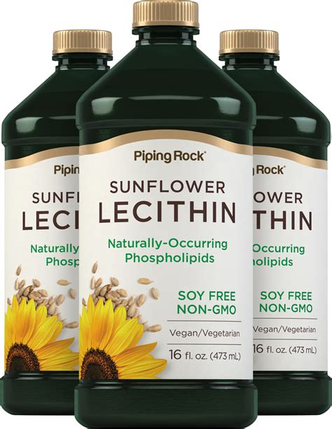 Sunflower Liquid Lecithin 2 x 16 fl oz (473 mL) | Benefits & Uses | Piping Rock Health Products