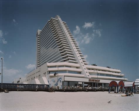 The Showboat Hotel and Casino from the beach in Atlantic City, circa March 1987. Image is a part ...