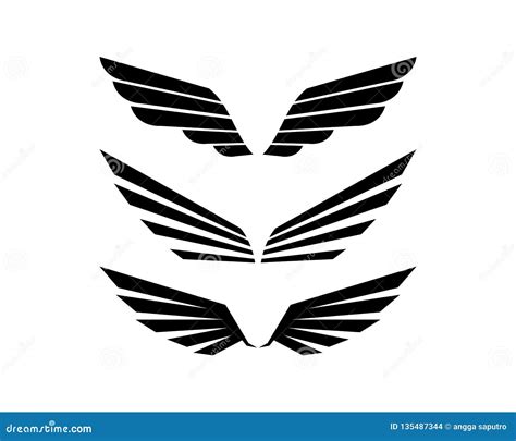 Black Wing Logo Symbol for a Professional Designer Stock Photo - Image of wings, professional ...