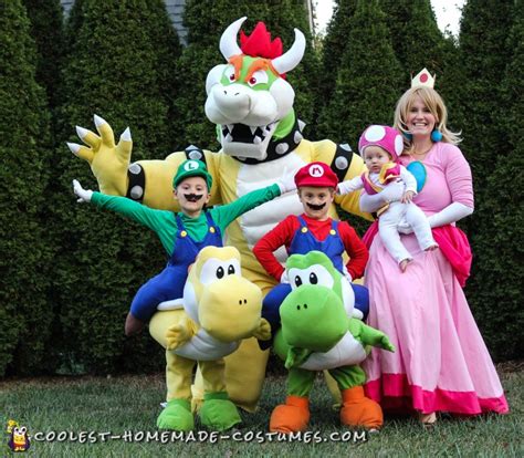 Awesome Homemade Mario Family Costume - Bowser, Mario, Luigi, Toad, and ...