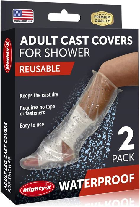 100% Waterproof Cast Cover Leg - 【Watertight Seal】 - Reusable 2 pk Cast ...