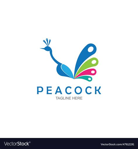 Peacock logo design template Royalty Free Vector Image