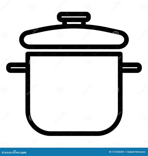 Saucepan Line Icon. Pot Vector Illustration Isolated on White. Cooking ...