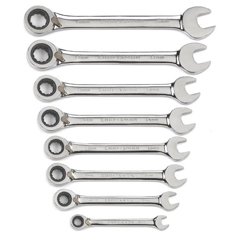 Craftsman 8 pc. Metric Reversible Ratcheting Combination Wrench Set