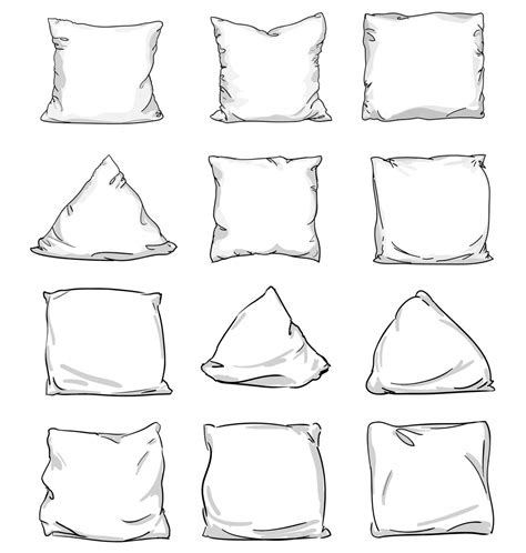 Premium Vector | Sketch illustration white bed pillow isolated on white