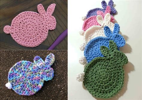 Crochet Easter Bunny Coasters