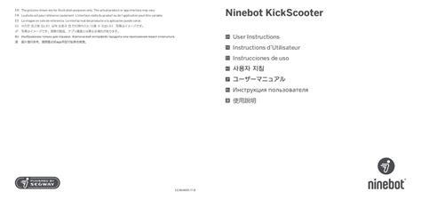 SEGWAY NINEBOT KICKSCOOTER USER INSTRUCTIONS Pdf Download | ManualsLib