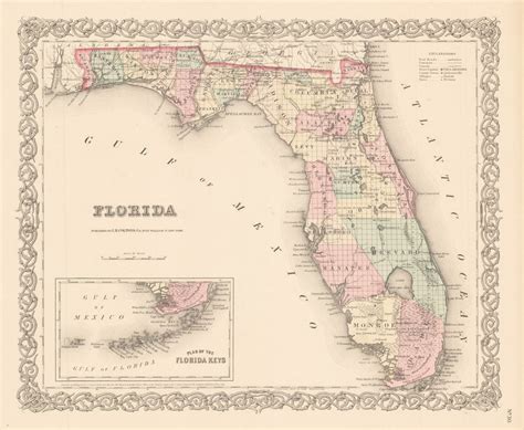 Antique Map of Florida : nwcartographic.com – New World Cartographic