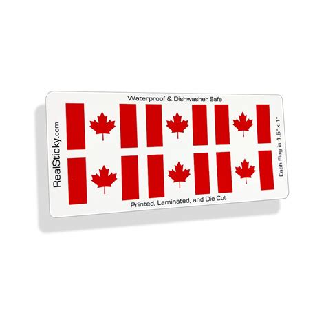 6 Mini Canadian Flag Stickers Canada Vinyl Die Cut Decal License Plate Car Vehicle Tag Laptop ...