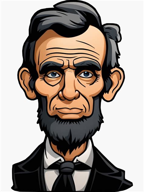 "Abraham Lincoln cartoon" Sticker by marjard | Redbubble