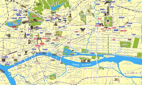 Canton Guangzhou City Tourist Map - Guangzhou • mappery