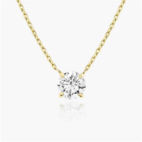 Solitaire Diamond Necklace | 14k Gold | VRAI Created Diamonds