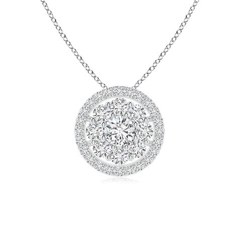 Classic Round Cluster Diamond Pendant | Angara