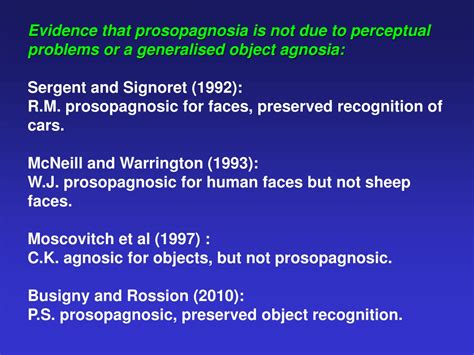 PPT - Prosopagnosia: PowerPoint Presentation, free download - ID:9442874