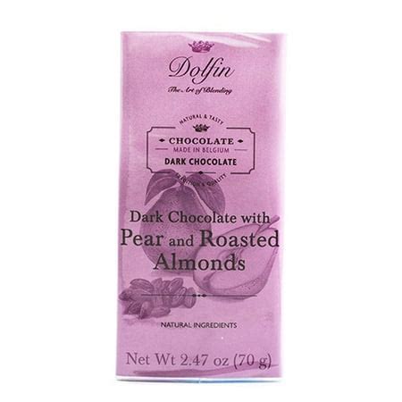 Dolfin Belgium Chocolate Bar - Dark with Pear and Almonds - Walmart.com