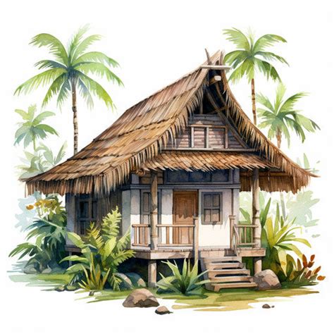 Bahay Kubo Clipart in Oil Painting Style Artwork: High-Res 4K & Vector – IMAGELLA