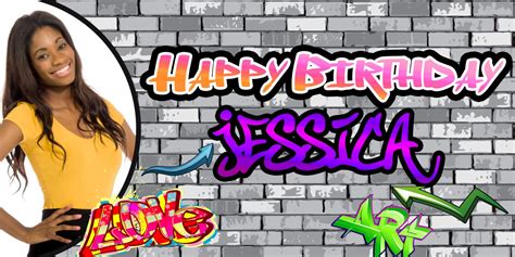 Happy Birthday Graffiti Banner ~ 90's Birthday Personalized Party ...