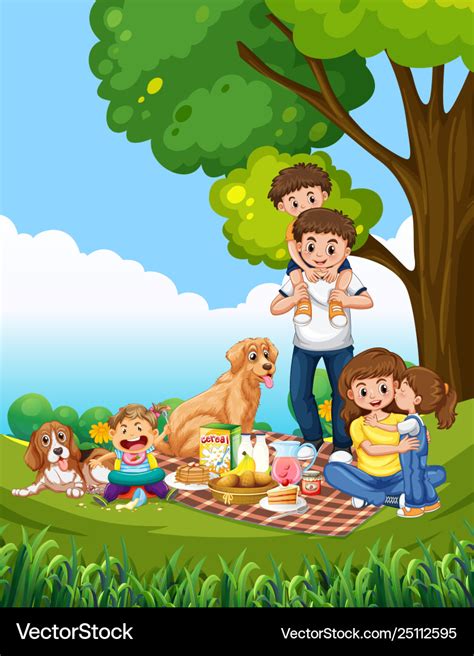 Drawing Of Picnic With Family - MALAUKUIT