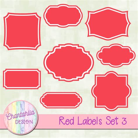 Free Labels Design Elements in Red