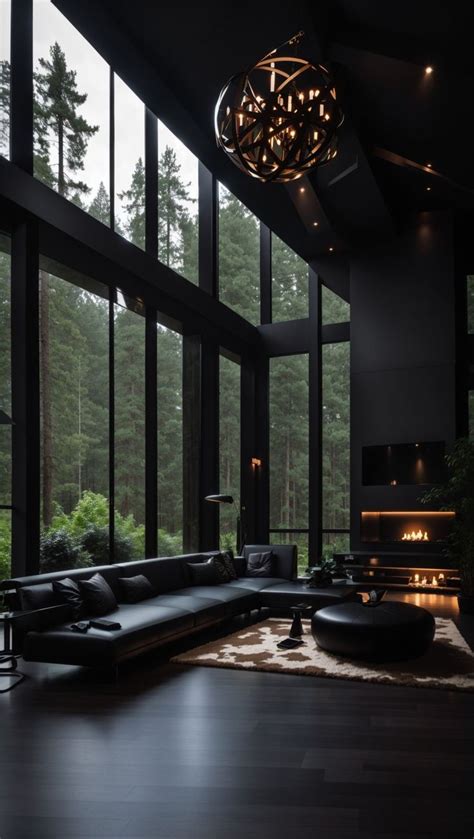 Dark luxury house in a forest | Dark modern house, Design your dream ...