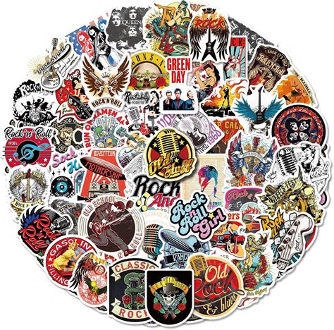 Amazon.com: 50 PCS Classic Rock Band Stickers,80-90s Punk Stickers Water Bottle Laptop ...