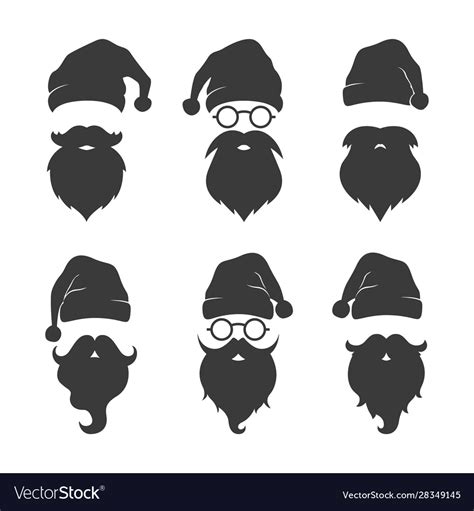 Santa Face Silhouette Clip Art