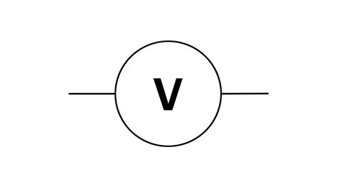 Write the symbol of a Voltmeter in a circuit.