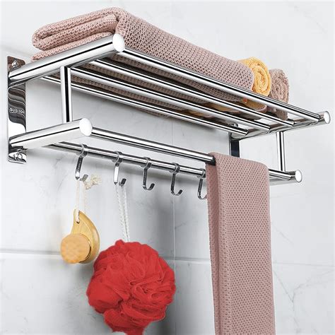 LELUXE Bathroom Towel Rack Shelves SUS304 Stainless Steel Rustproof ...