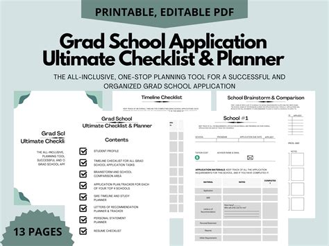 Ultimate Grad School Application Checklist and Planner - Etsy