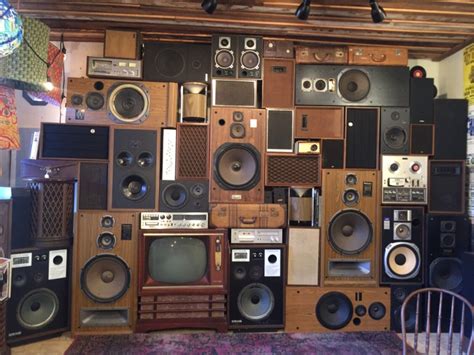 VINTAGE Speaker and stereo equipment wall 41 speakers included -13' X 8' | eBay