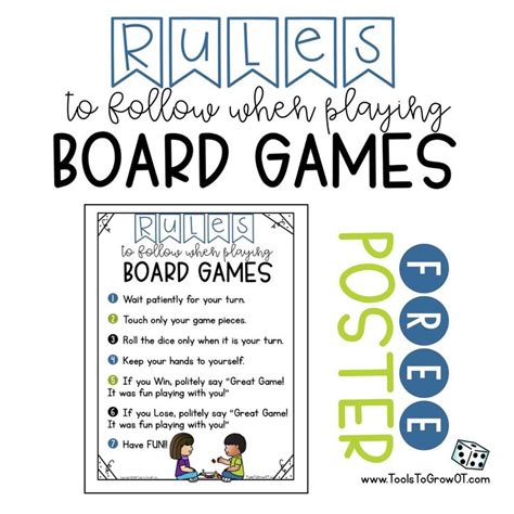 FREE! Board Game Rules! | Social skills, Pediatric therapy, School readiness