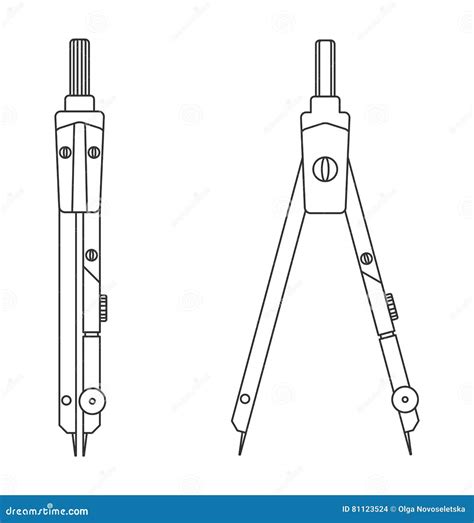 Compass Drawing Tool Cartoon - Foto Kolekcija