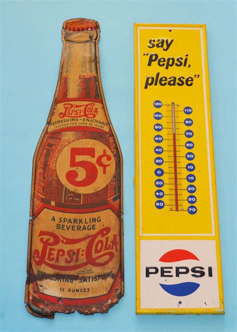 2 Vintage & Antique Pepsi Cola Signs (Bottle)