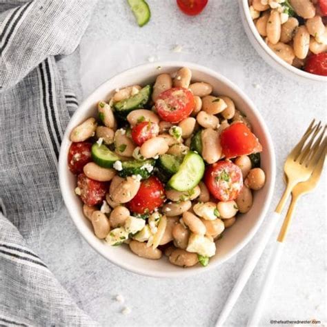 Tuscan Bean Salad - The Feathered Nester