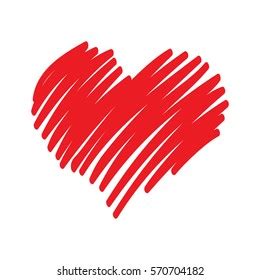 Hand Drawn Red Heart Doodle Circle Stock Vector (Royalty Free ...