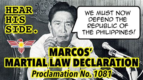 Marcos' Martial Law Declaration - Proclamation No. 1081 - YouTube